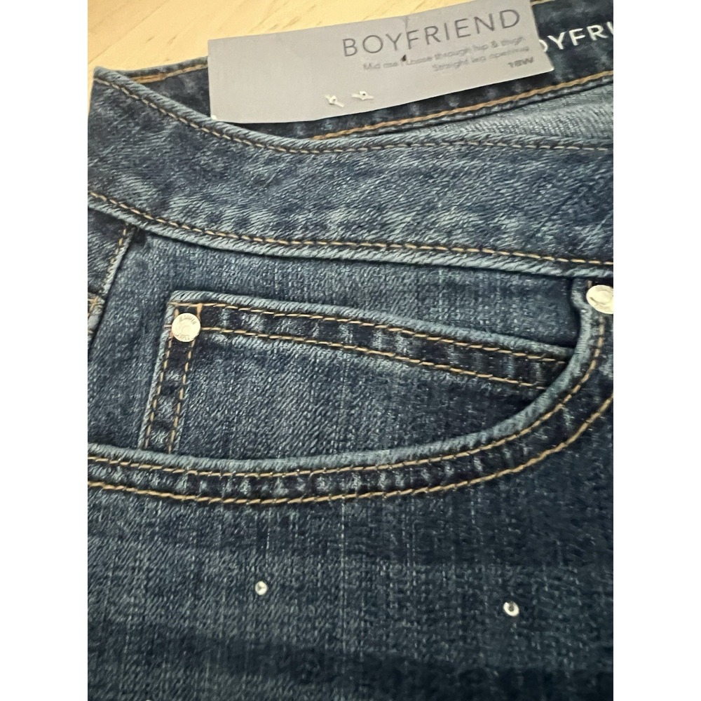 Jennifer Lopez Jeans Women's 18W Boyfriend Stretch Denim Mid Rise Straight Leg - Picture 10 of 13